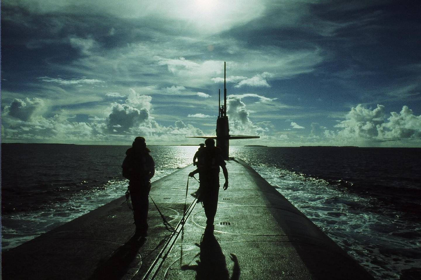 Sunrise over the Marshall Islands. Bill Kammer, left, and Stan Jankowski in the background.